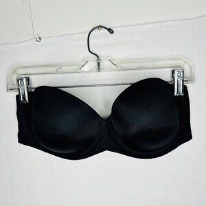 Maidenform Women Bra 38C Black Strapless Underwire Lightly Padded Back Closure